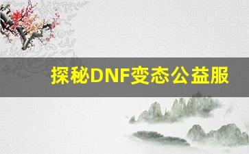 <b>探秘DNF变态公益服中的独特道具和装备</b>