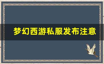 <b>梦幻西游私服发布注意事项及常见问题解答</b>