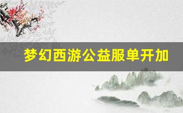 <b>梦幻西游公益服单开加点推荐与实用技巧</b>
