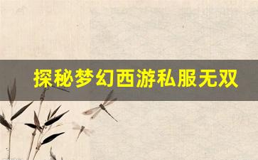 <b>探秘梦幻西游私服无双版本的独特魅力</b>