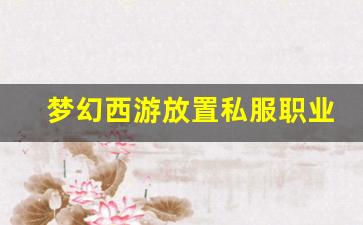 <b>梦幻西游放置私服中的热门职业与搭配攻略</b>