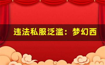 <b>违法私服泛滥：梦幻西游玩家面临的安全隐患</b>