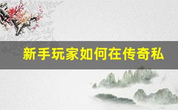 <b>新手玩家如何在传奇私服网中脱颖而出</b>