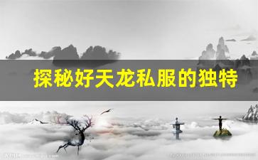 <b>探秘好天龙私服的独特魅力与玩法体验</b>