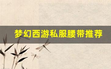 <b>梦幻西游私服腰带推荐，最具性价比的装备解析</b>