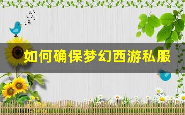 <b>如何确保梦幻西游私服运行中的安全与稳定</b>