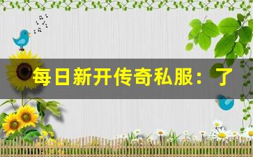 <b>每日新开传奇私服：了解新开服务器的优势与挑战</b>