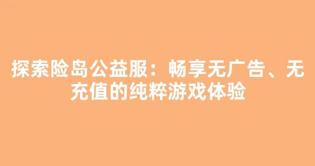 探索险岛公益服：畅享无广告、无充值的纯粹游戏体验