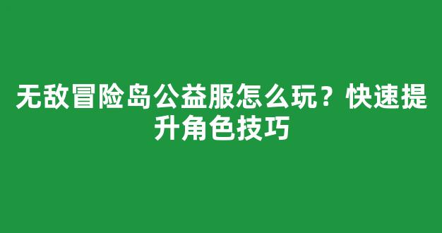 无敌冒险岛公益服怎么玩？快速提升角色技巧
