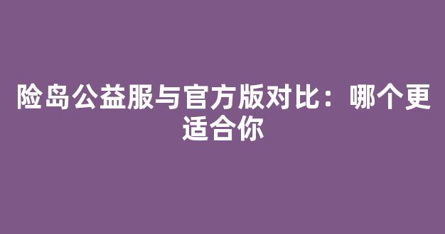 险岛公益服与官方版对比：哪个更适合你