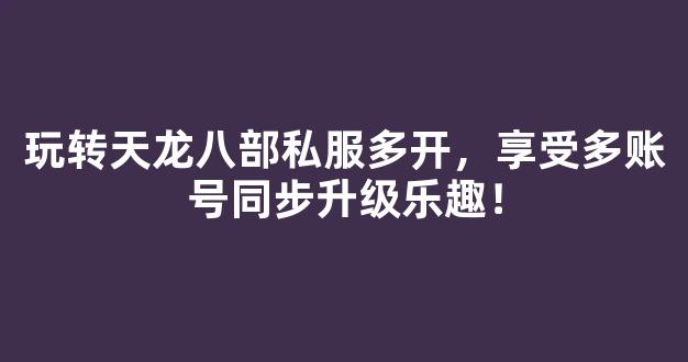 玩转天龙八部私服多开，享受多账号同步升级乐趣！