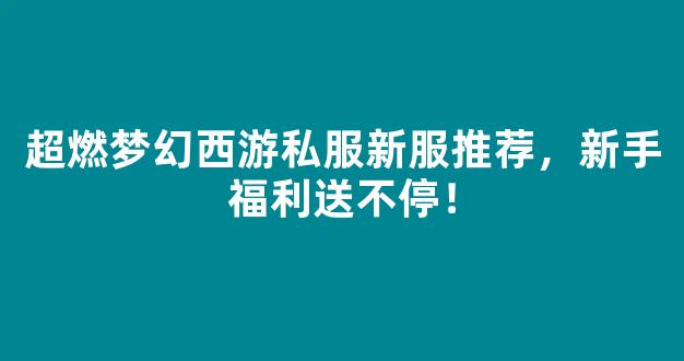 超燃梦幻西游私服新服推荐，新手福利送不停！