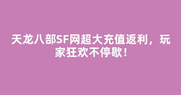 <b>天龙八部SF网超大充值返利，玩家狂欢不停歇！</b>