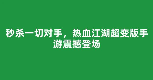 秒杀一切对手，热血江湖超变版手游震撼登场